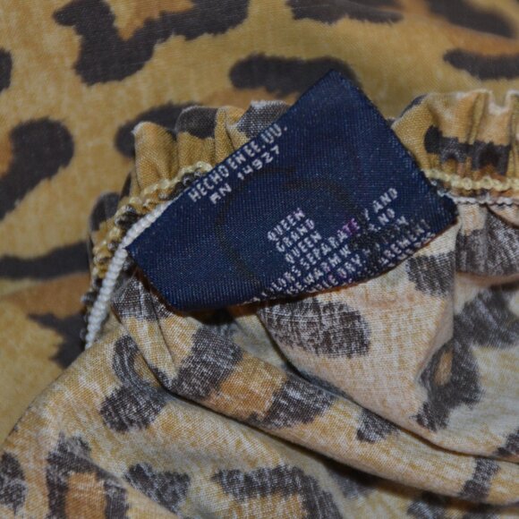 Ralph Lauren ARAGON Medieval Leopard Neutral Cotton QUEEN FITTED Sheet USA - Picture 5 of 8